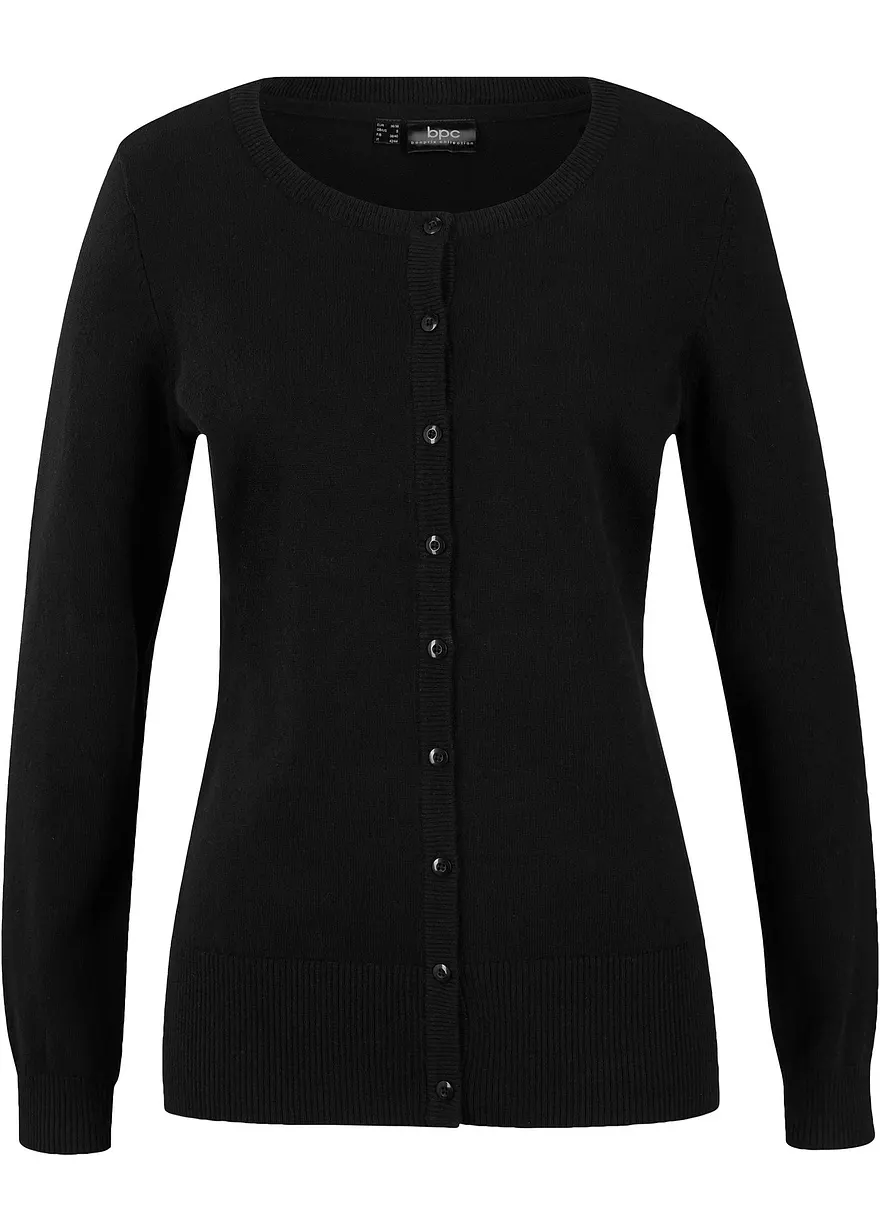 Basic Feinstrickjacke mit recycelter Baumwolle