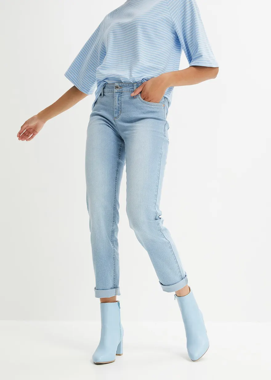 Straight Jeans Mid Waist, Stretch