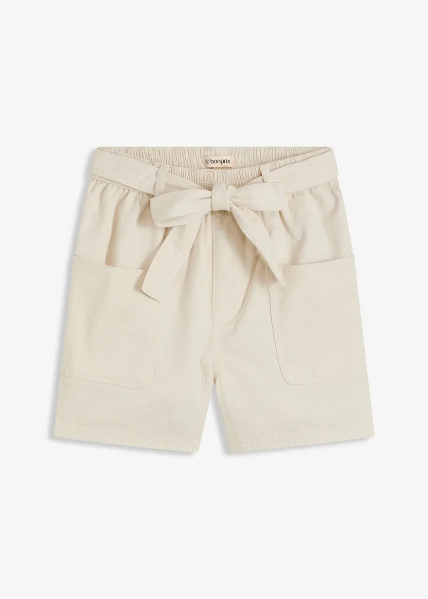 Twill-Shorts mit Bindegürtel
