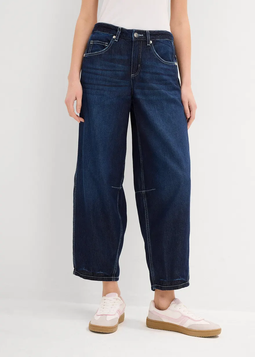 Balloon-Jeans Mid Waist, Super Soft cropped