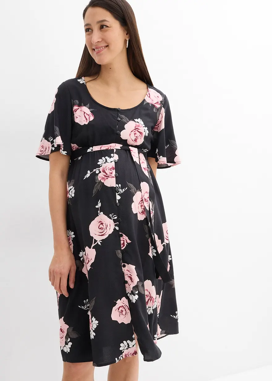 2-in-1 Umstands- und Stillkleid aus gewebter Viskose