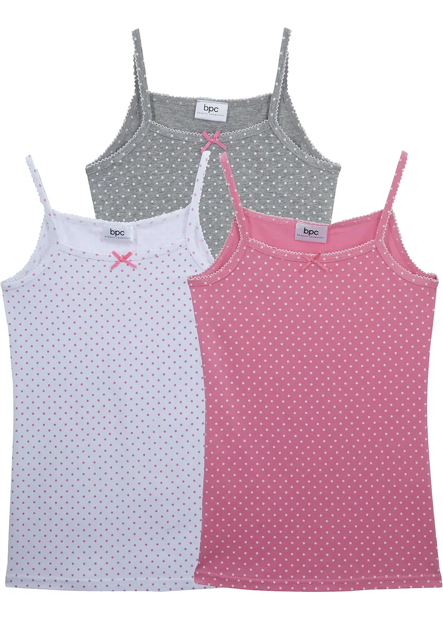 Unterhemd mit weicher Baumwolle und Satin-Schleife (3er Pack)