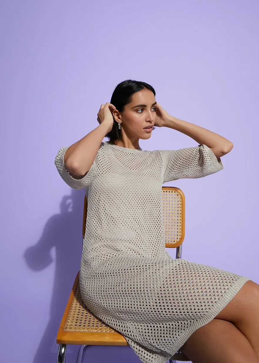 Strickkleid aus fließender Viskose