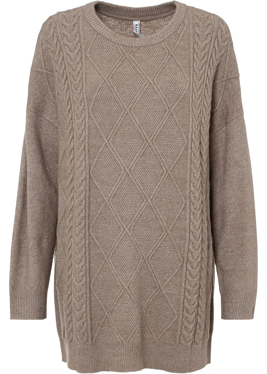 Oversize-Pullover mit Zopfmuster