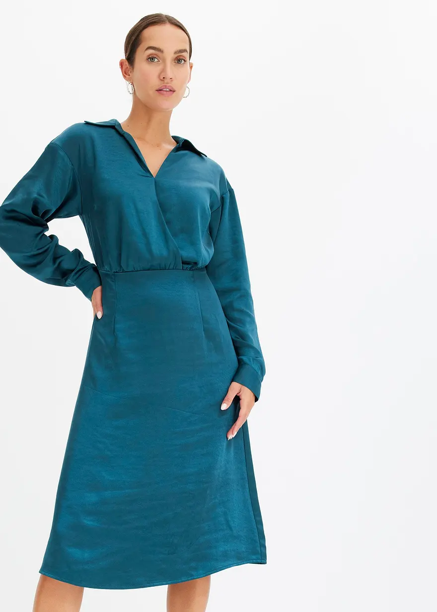Satin-Midikleid