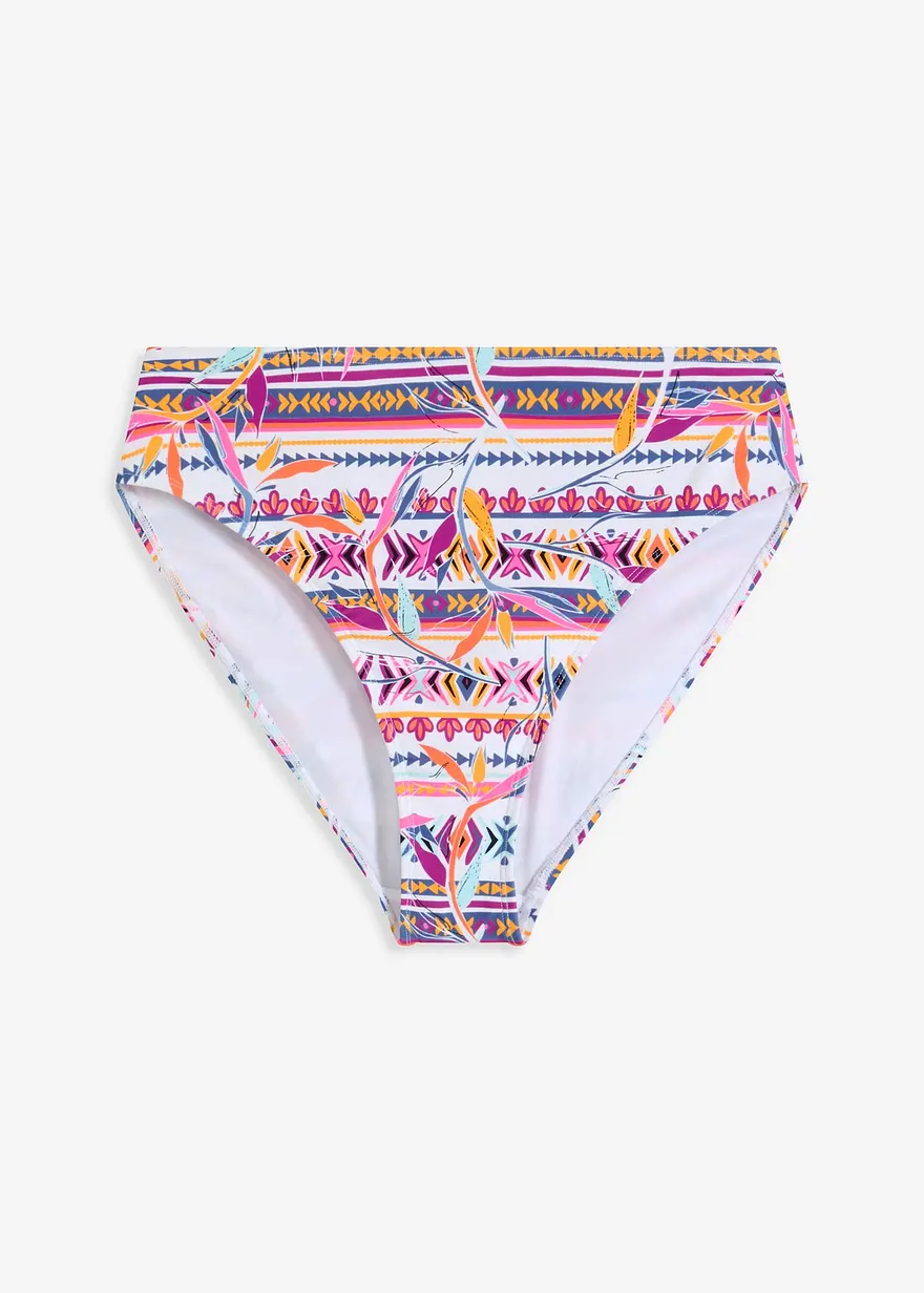 Highwaist-Bikinihose mit hohem Beinausschnitt