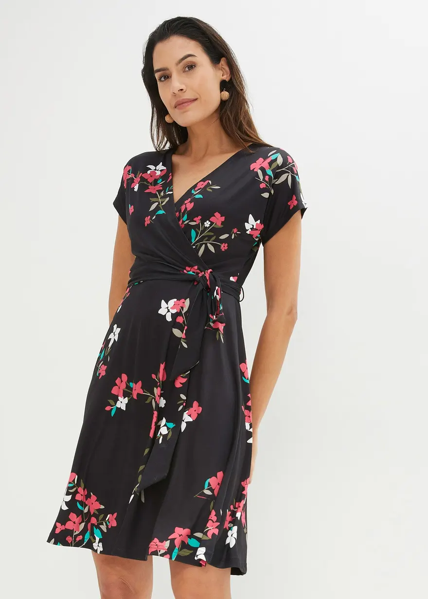 Jerseykleid in Wickeloptik