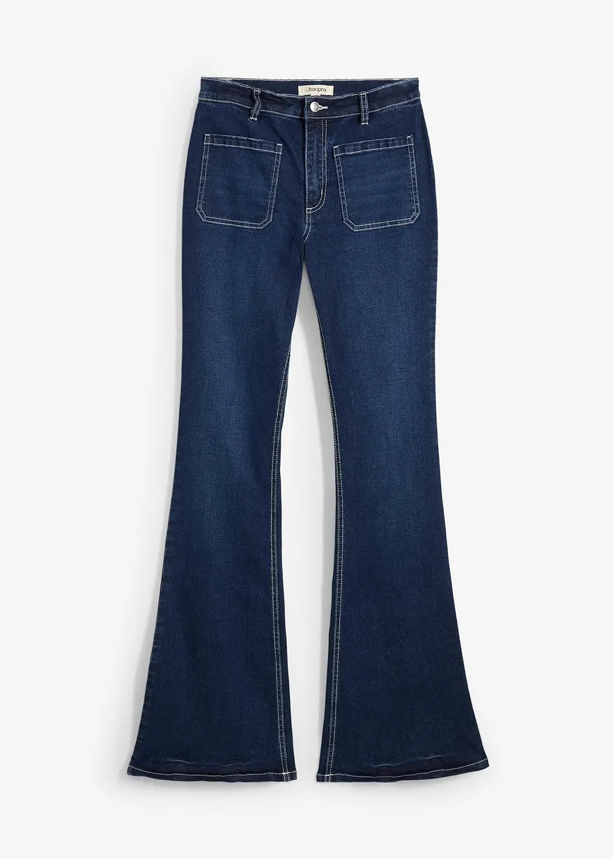 Bootcut-Jeans High Waist, Stretch Full Length