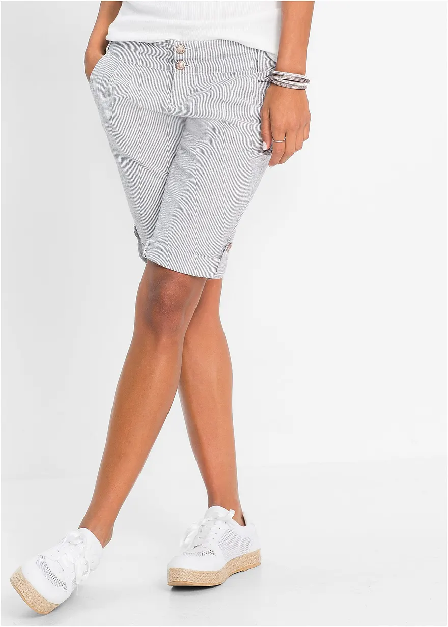 Gestreifte Shorts aus Leinen