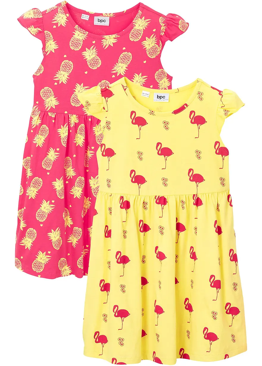 Jerseykleid aus reiner Bio-Baumwolle (2er Pack)