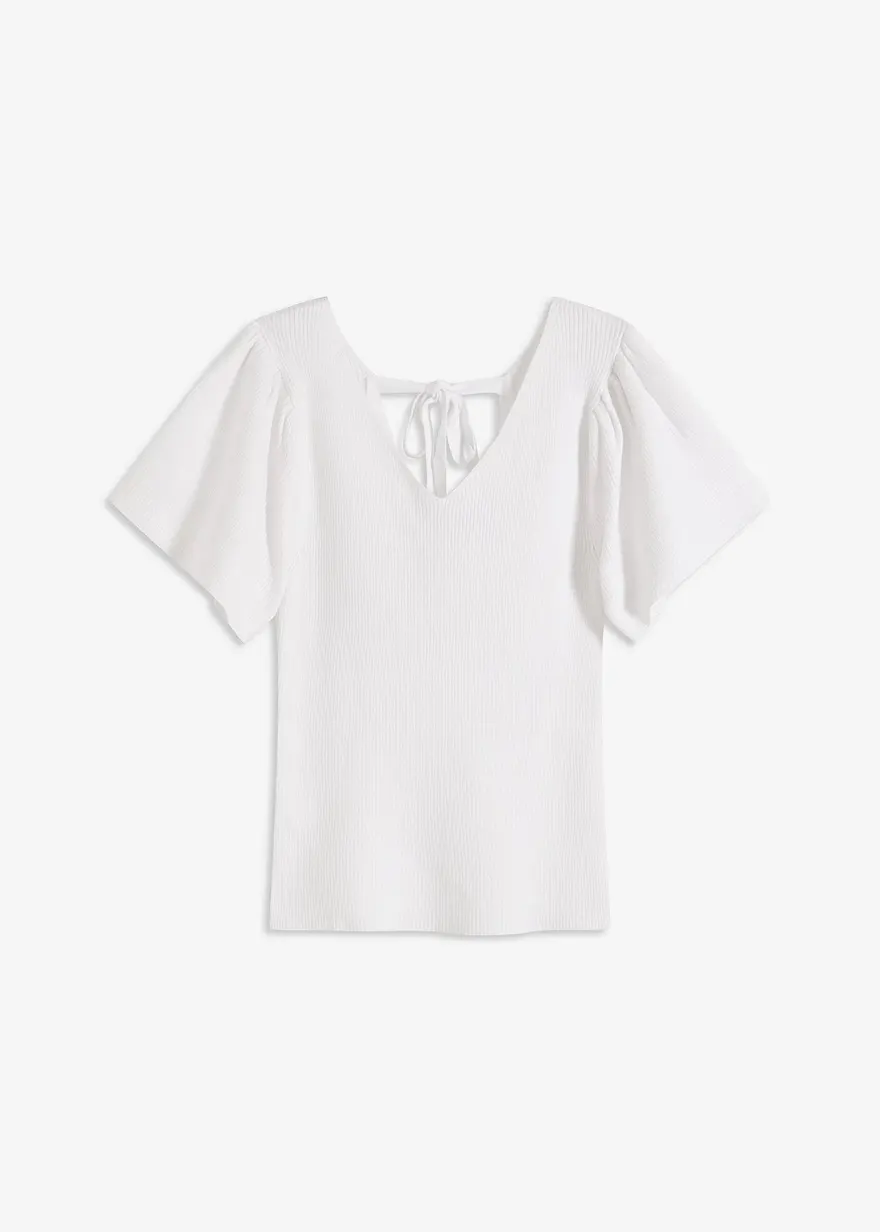 Ripp-Pullover aus Viskose-Mix