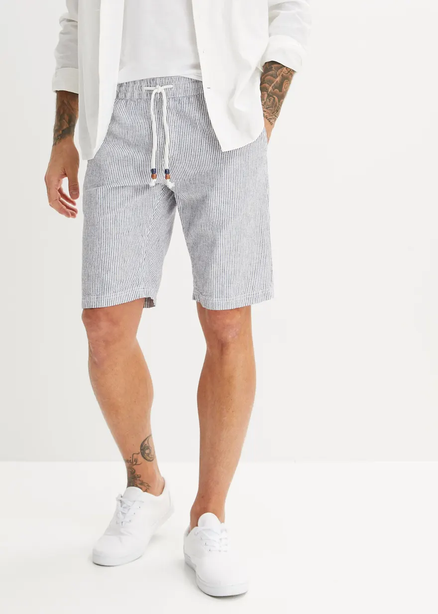 Regular Fit Bermuda mit Leinen