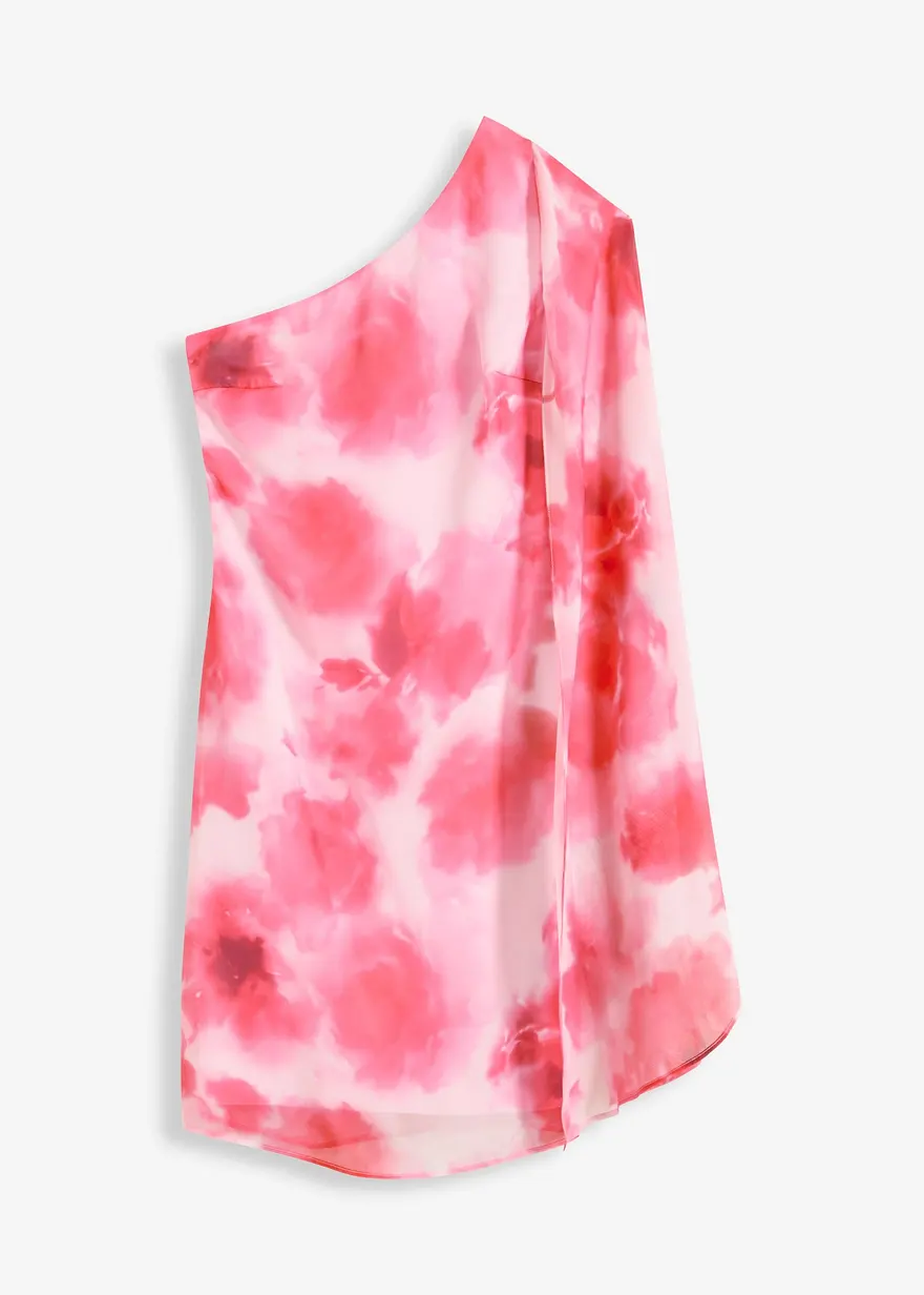 One-Shoulder-Kleid aus feinem Chiffon
