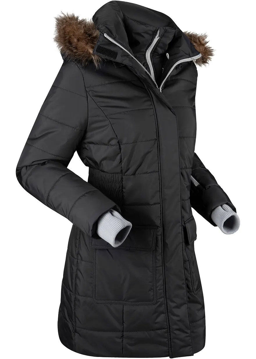 wasserabweisende Funktions-Longjacke in 2-in-1-Optik, gesteppt