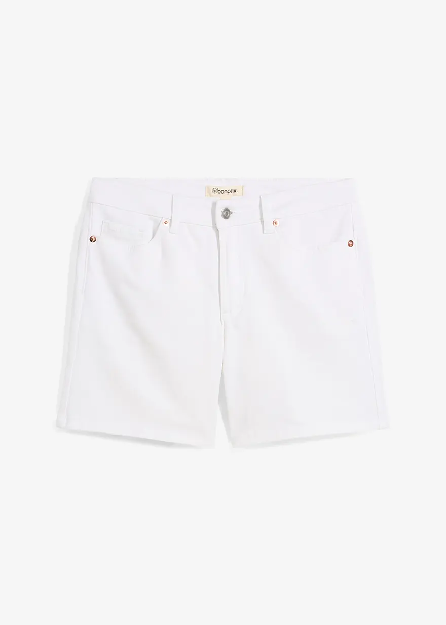 Jeans-Bermuda Mid Waist, Low Stretch