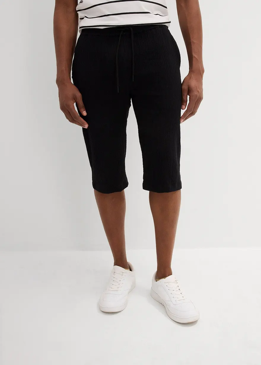 Loose Fit Long-Bermuda aus luftigem Musselin