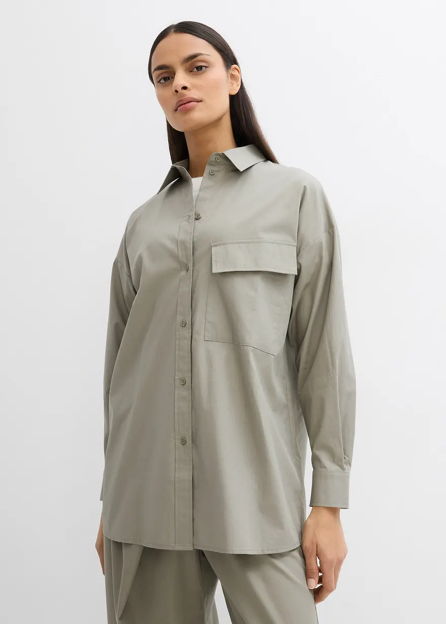 Longbluse aus reiner Baumwolle