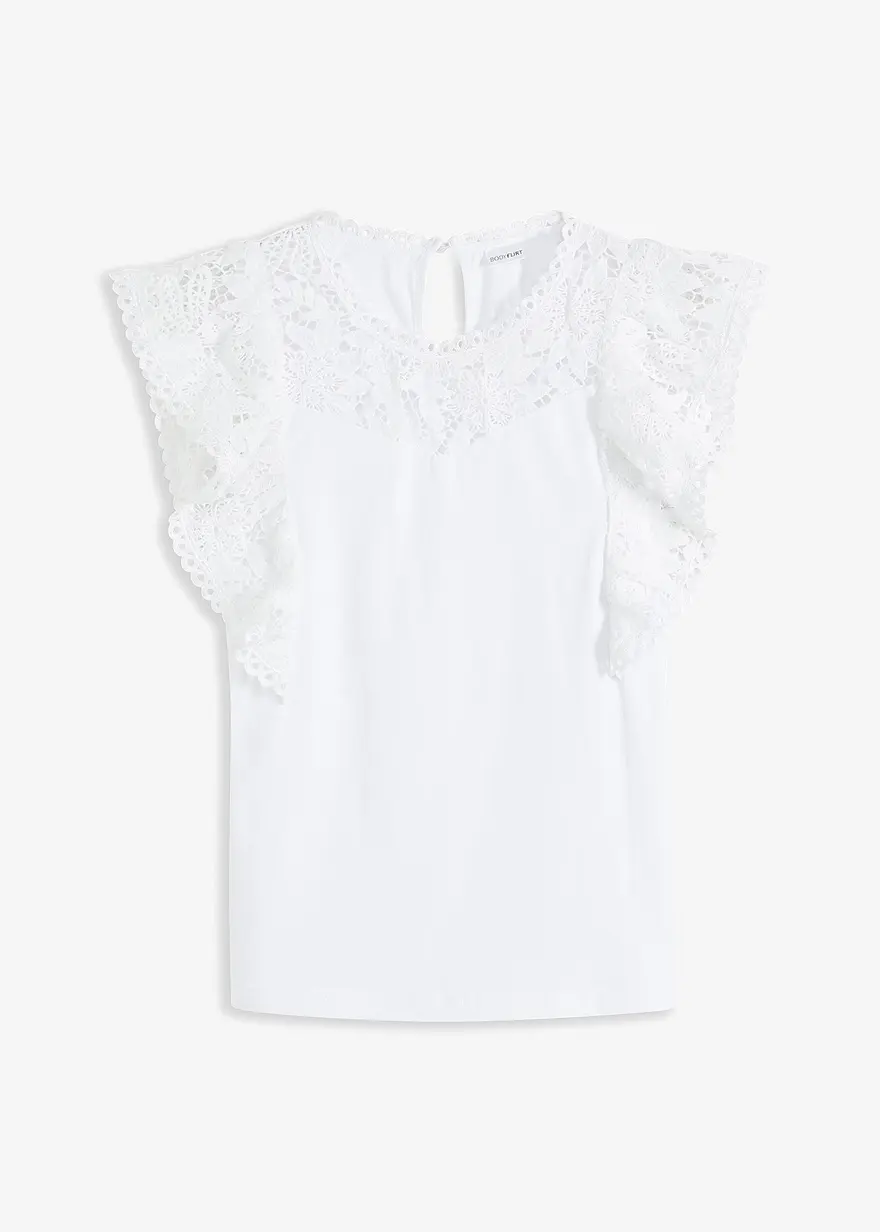 Shirt mit Spitze und Volants
