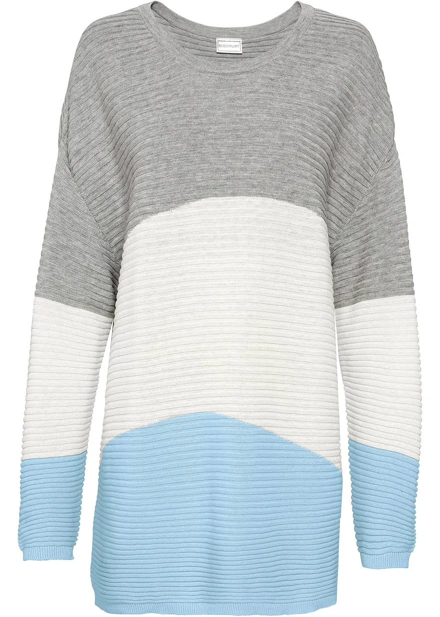 Longpullover mit Rippmuster