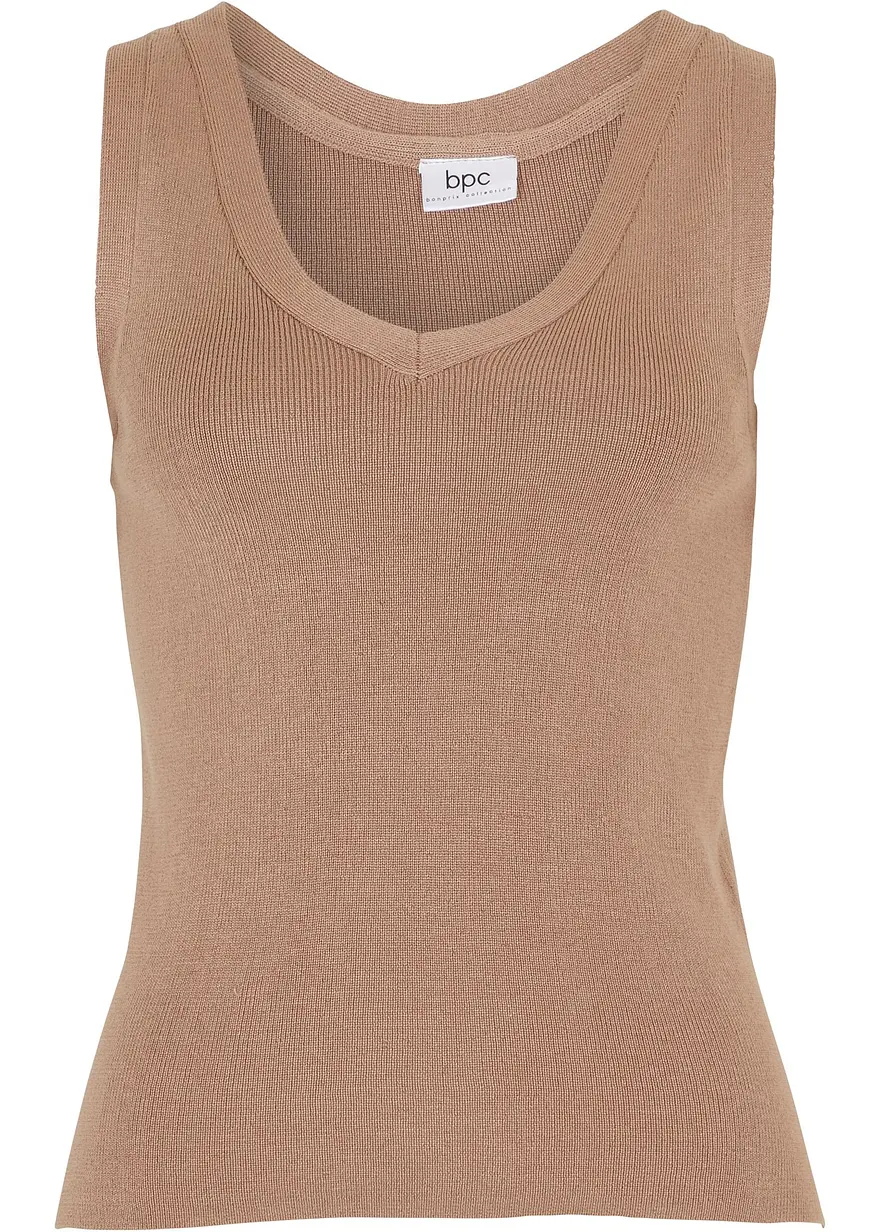 Leichtes Stricktop mit V-Ausschnitt
