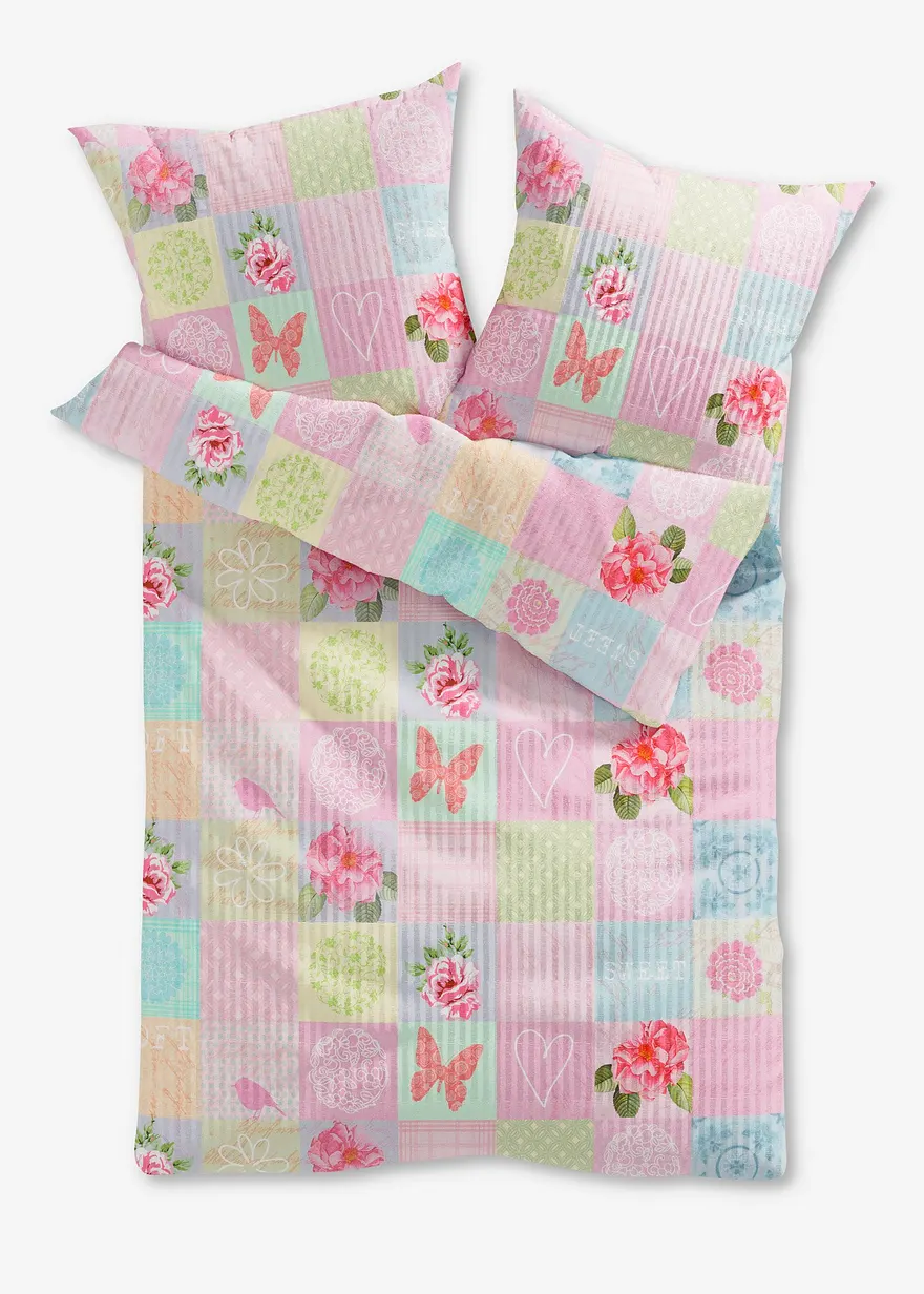 Bettwäsche mit Patchwork Print