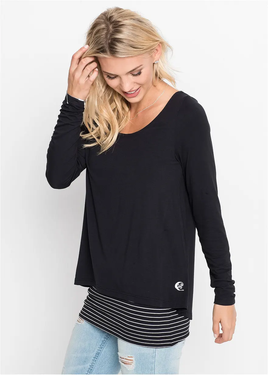 Longshirt mit Langarm doppellagig