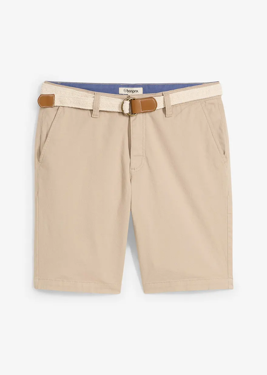 Stretch-Bermuda mit Gürtel, Regular Fit