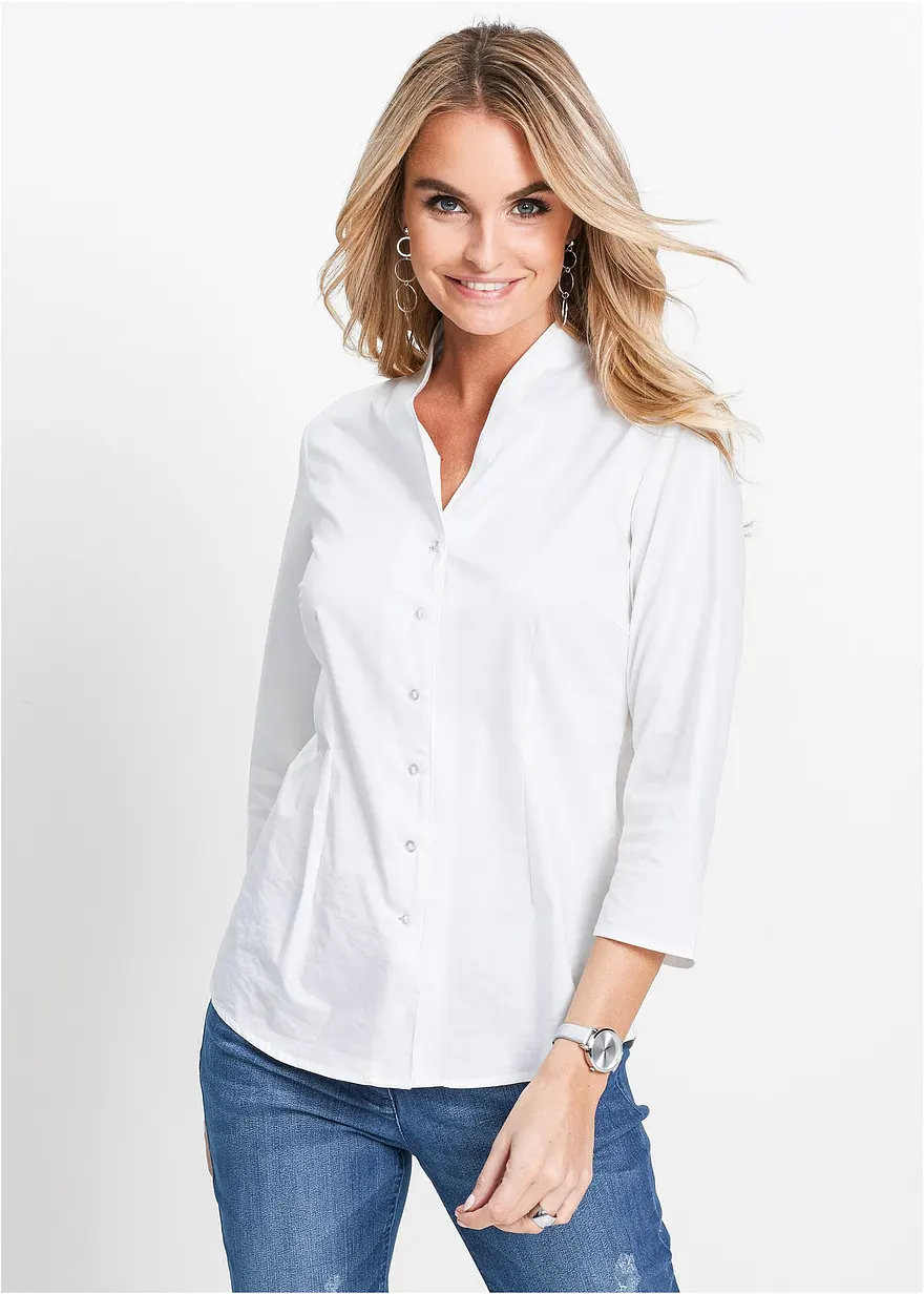 Bluse mit Stehkragen