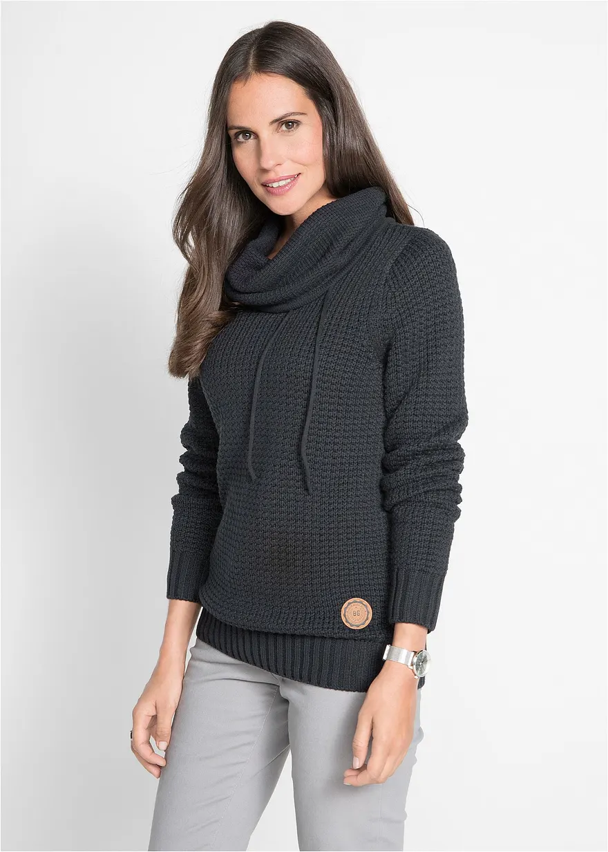 Rollkragenpullover mit Kordeln