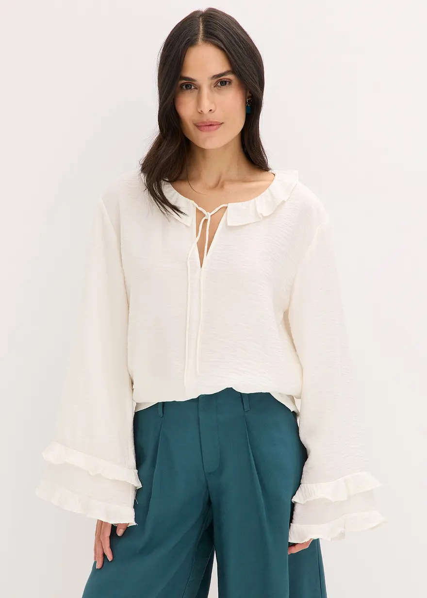 Boheme Bluse aus feinem Viskose-Mix