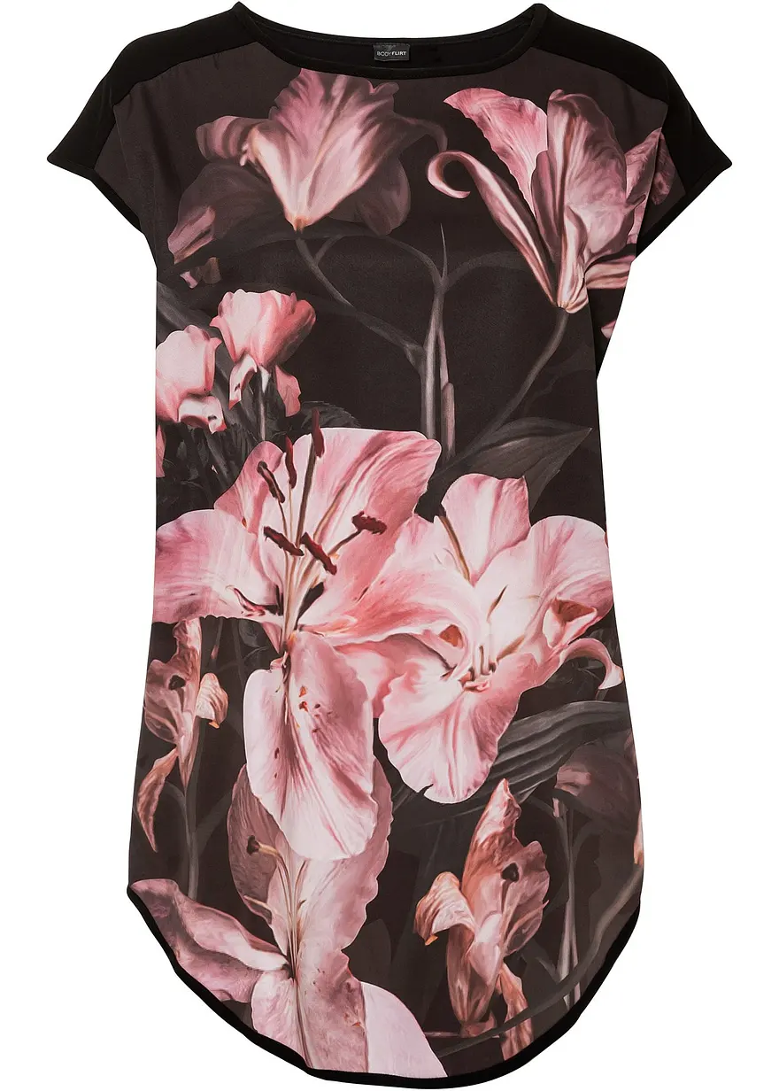 Bedrucktes Shirt aus softem Viskose-Mix