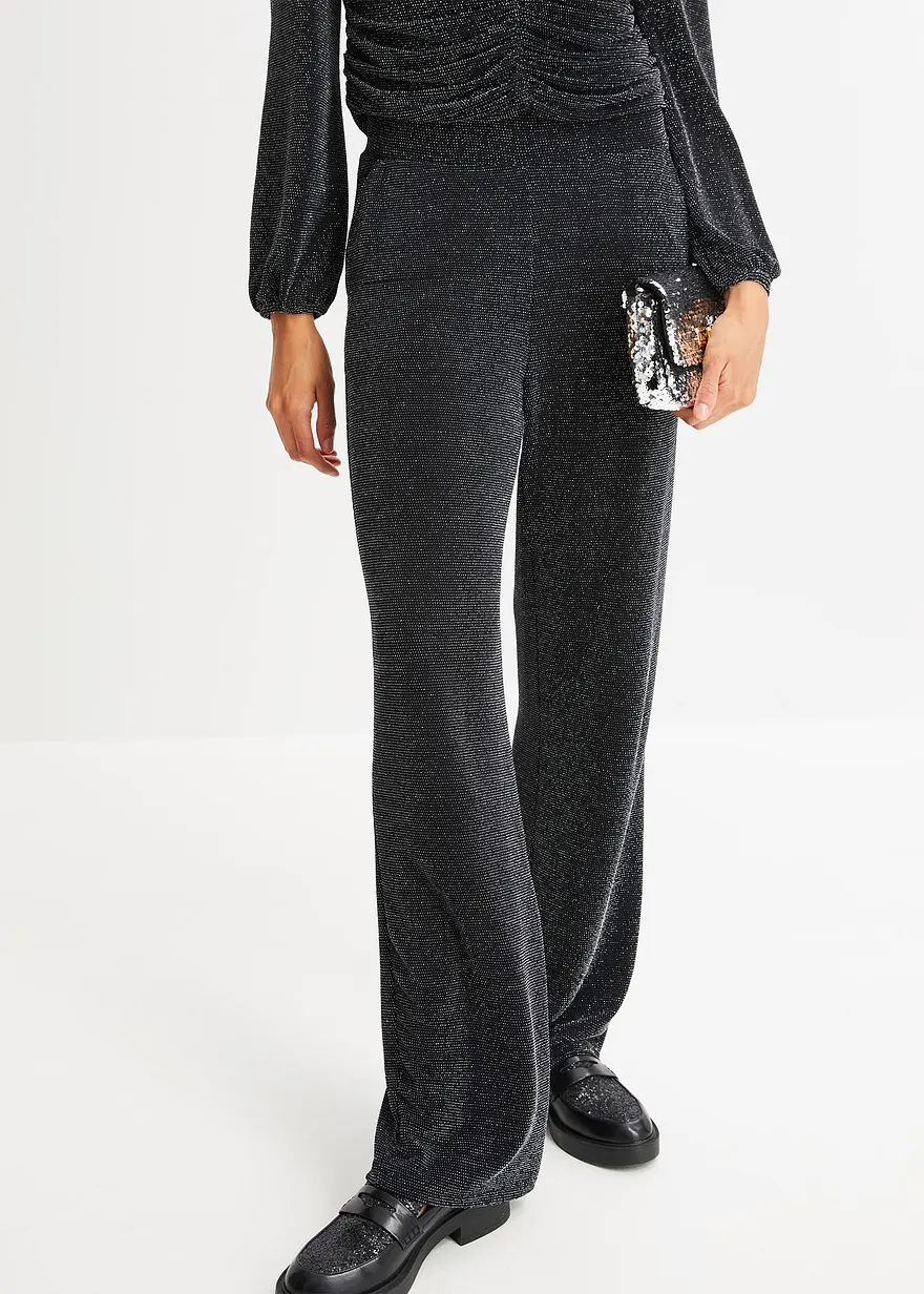 Jersey-Hose mit Glitzer-Effekt