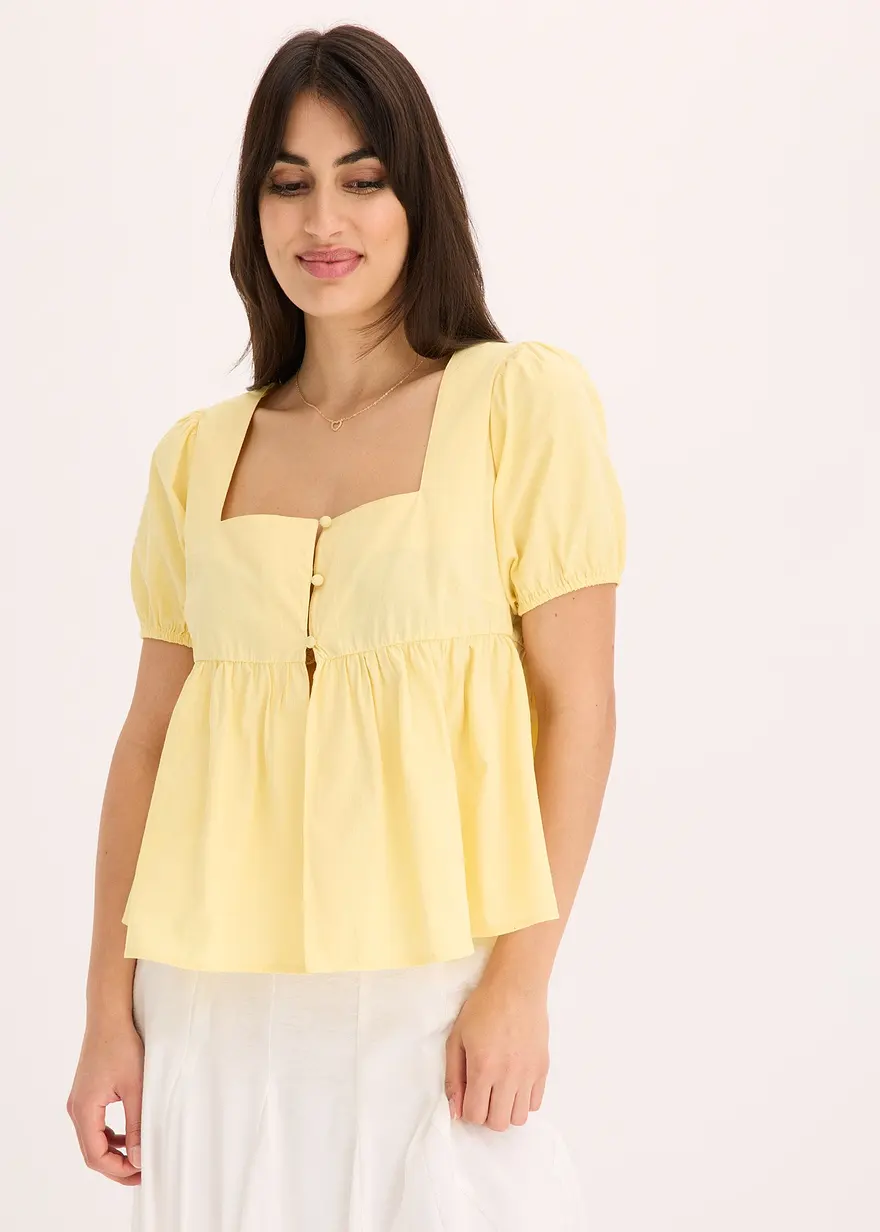 Bluse mit Puffärmeln und Knöpfen