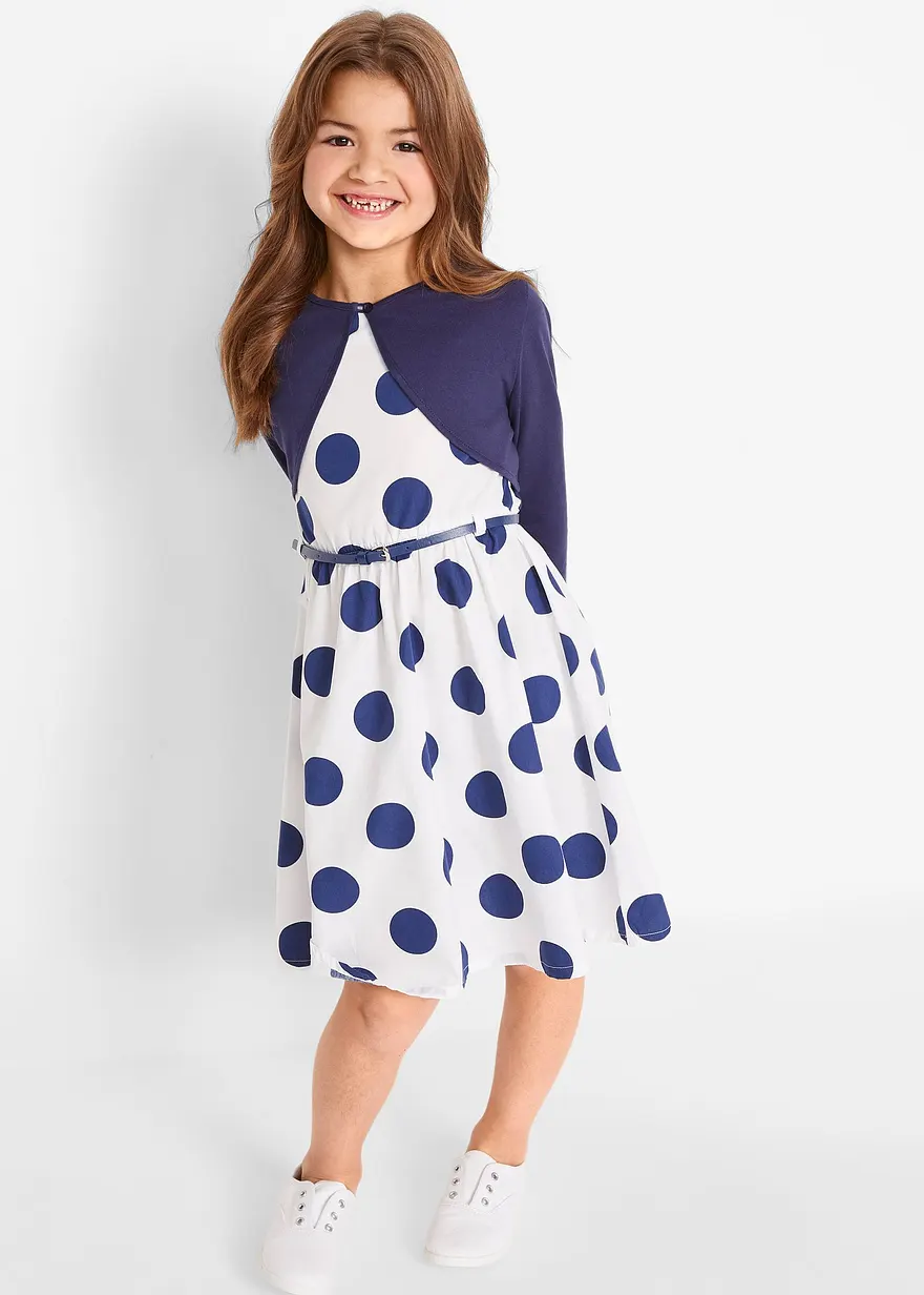 Kleid + Gürtel + Bolero (3-tlg. Set)