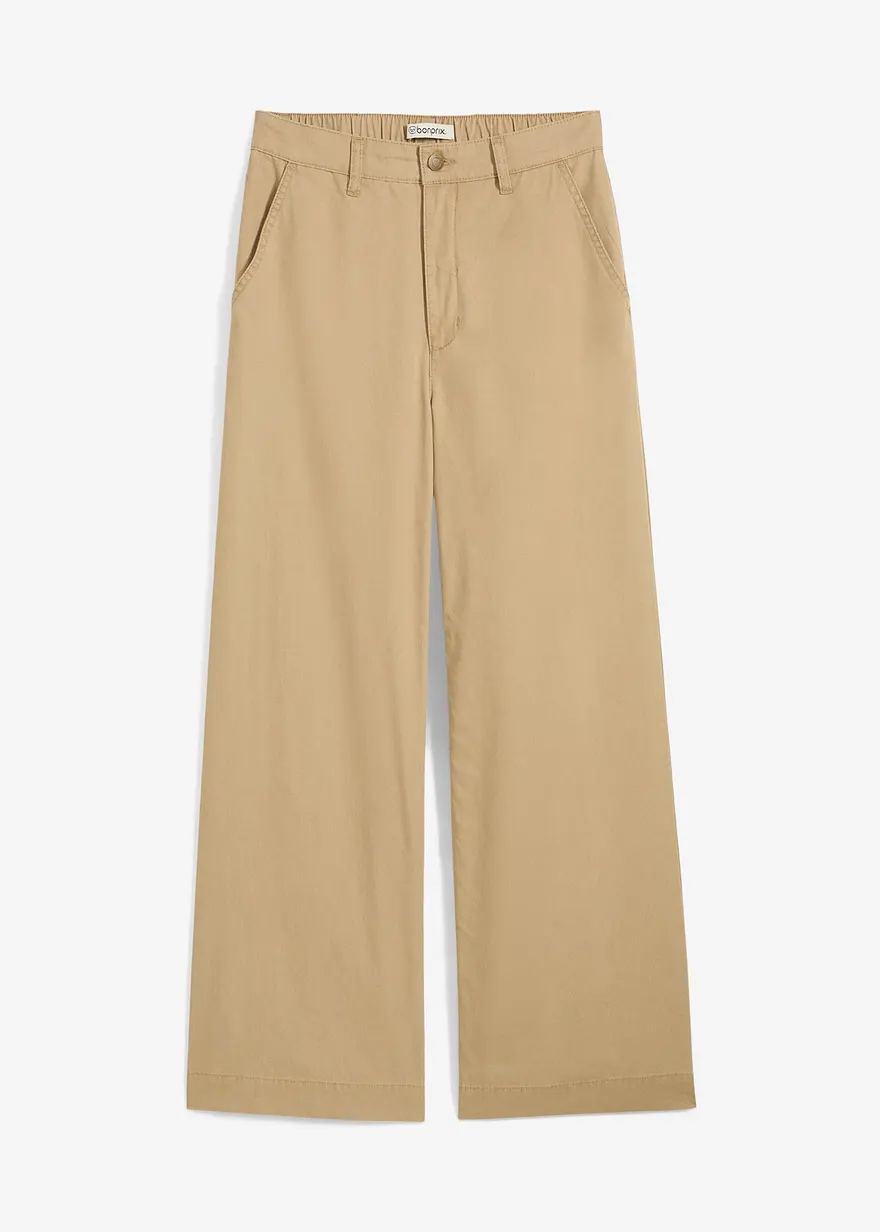 Weite Hose aus reiner Baumwolle, High Waist