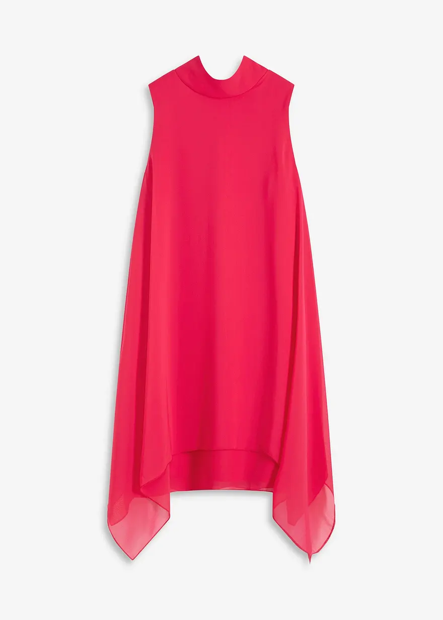 Chiffonkleid mit Schalkragen