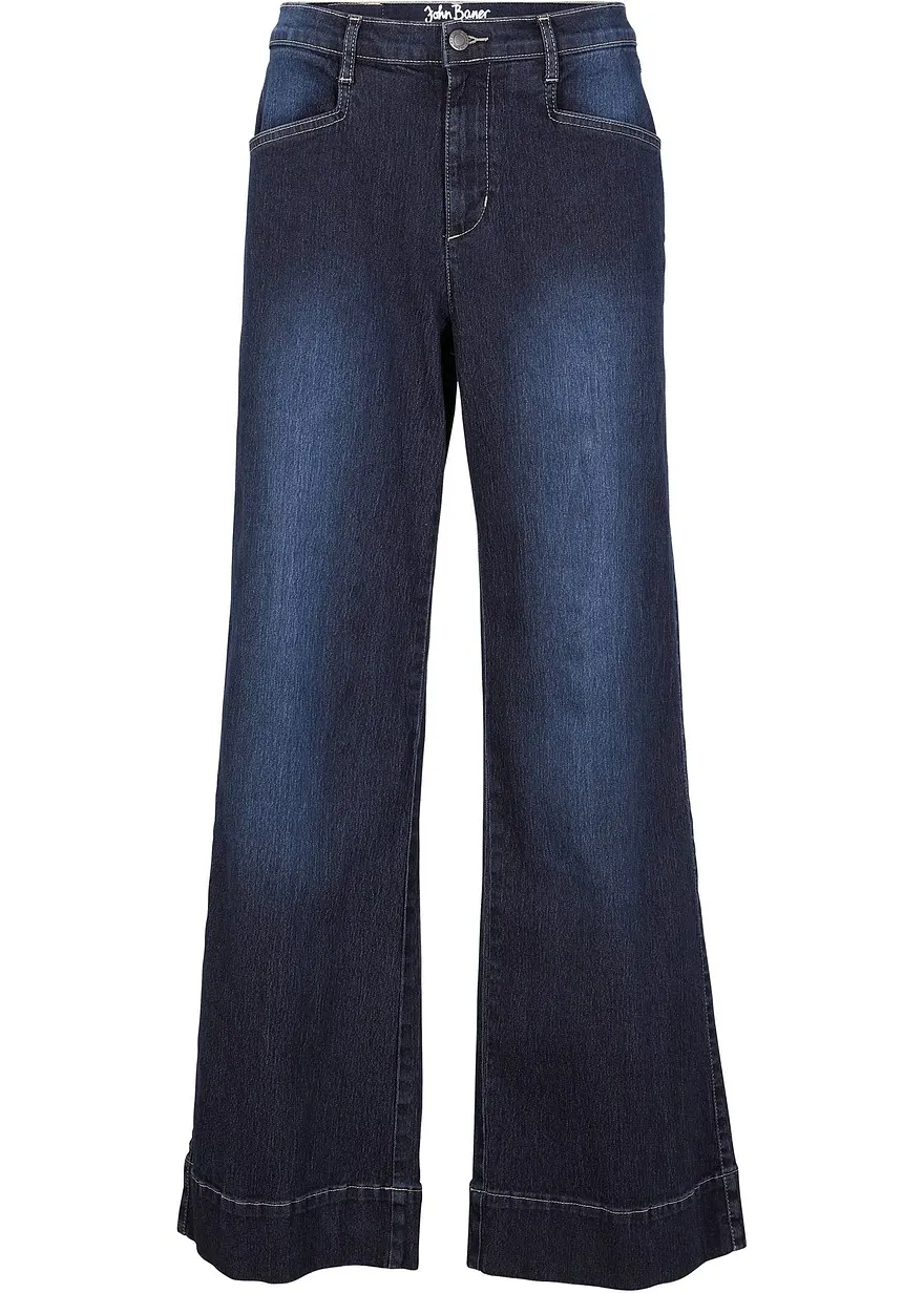 Wide Leg Jeans Mid Waist, Stretch