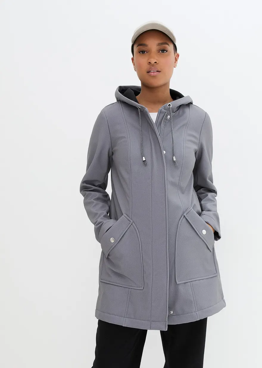 Softshell-Parka mit Kapuze