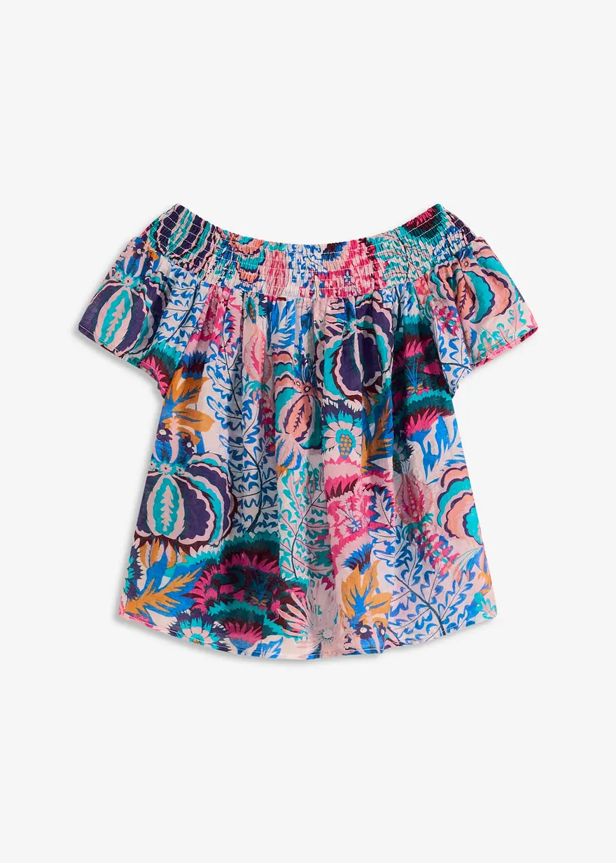 Carmenbluse aus leichtem Viskose Mix