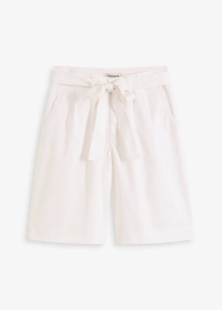 Twill-Shorts mit Bindegürtel