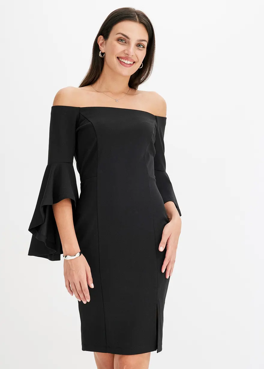 Carmen-Kleid mit Volant-Ärmel
