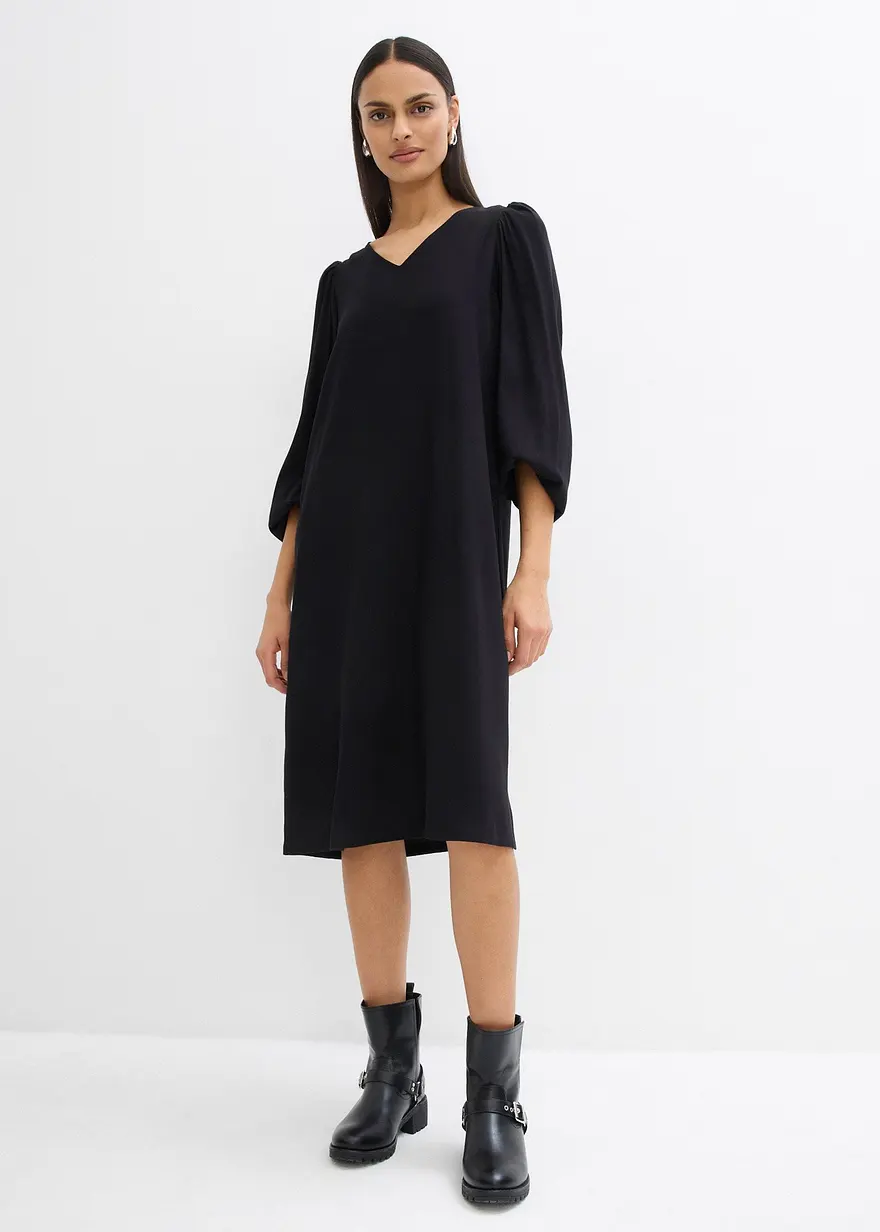 Midikleid aus fließendem Viskose-Mix