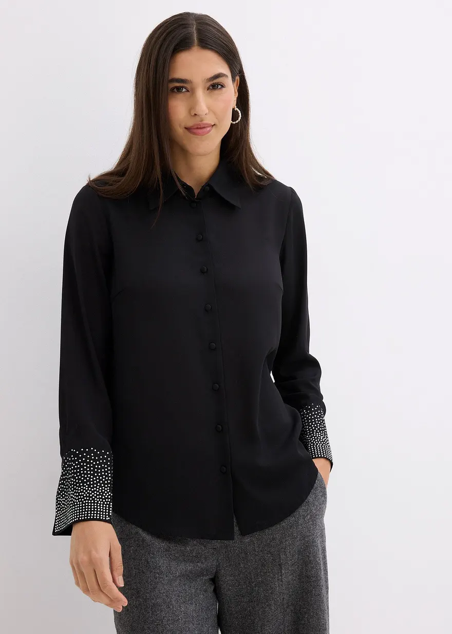 Bluse mit Glitzersteinchen