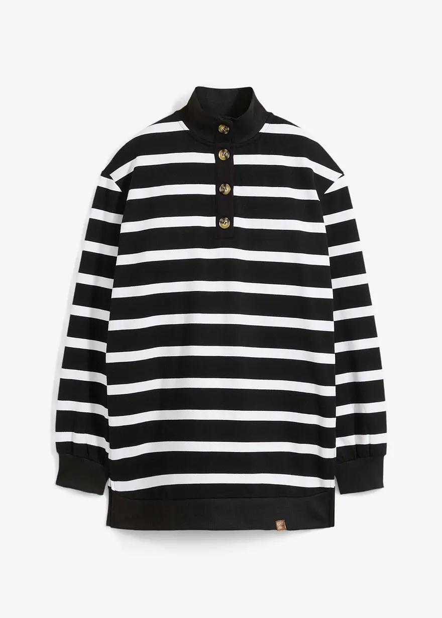 Longsweatshirt mit Troyer-Kragen