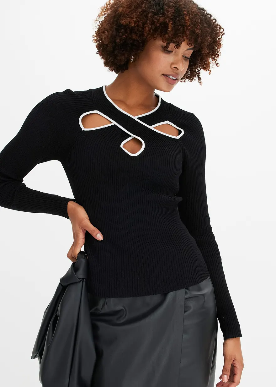 Kurzer Feinstrickpullover