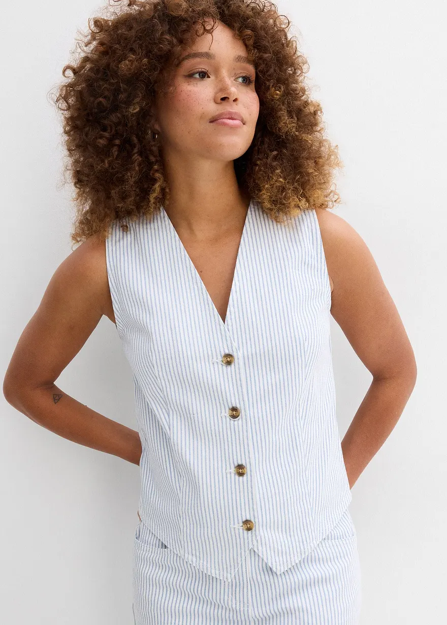 Jeansweste, gestreift