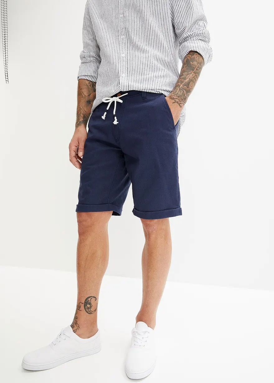 Regular Fit Bermuda mit Leinen