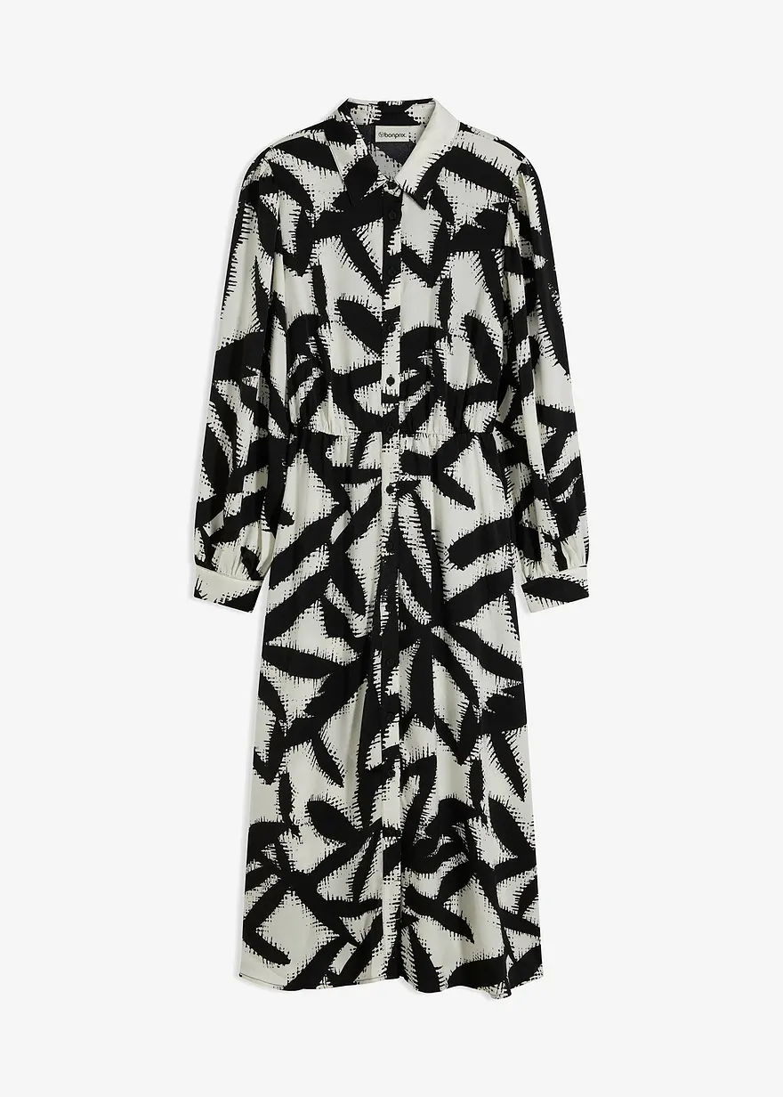 bedrucktes Satin-Midikleid