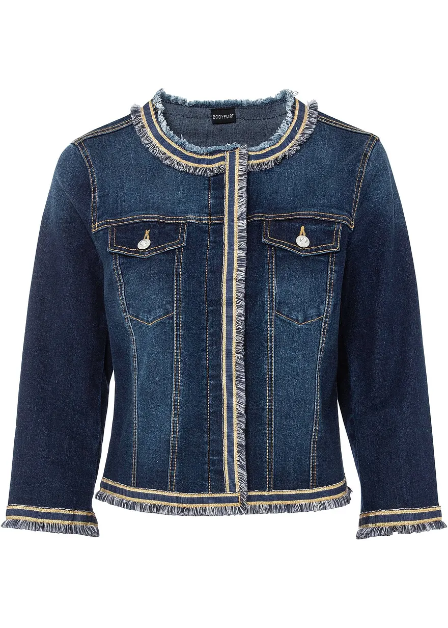 Jeansjacke mit Fransen