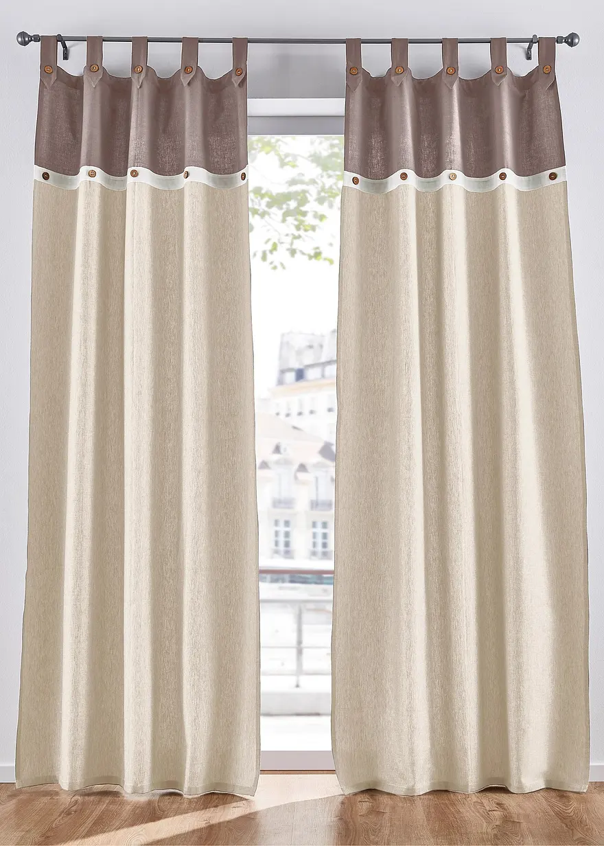 Bio Baumwoll Vorhang mit Knöpfen (1er Pack)